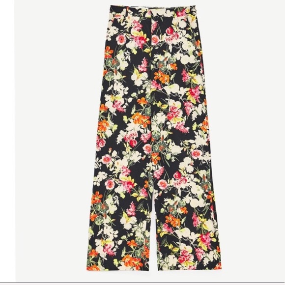 Zara Woman floral print pants; size Small - Picture 2 of 8